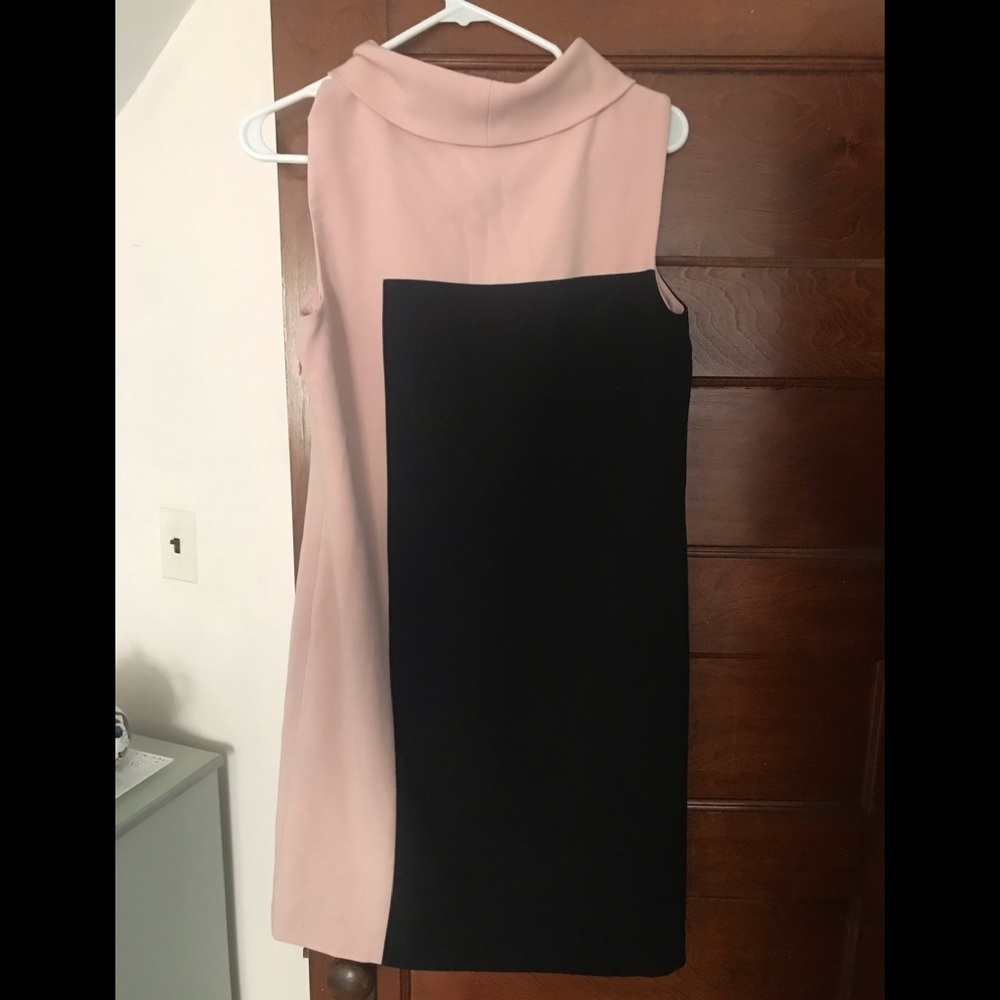 Tahari color block,  cowel sleeveless sheath dress